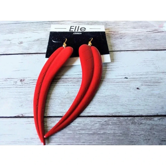 NWT Vintage ELLE Chili Pepper Earrings - Picture 2 of 4